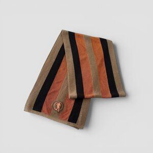 Bikkembergs Cotton Scarf Men's O/S Brown Orange Stripe Minimalist
